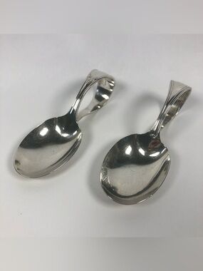 Birks Regency Plate Baby Spoons ✨ Vintage Loop Handle Spoon Set